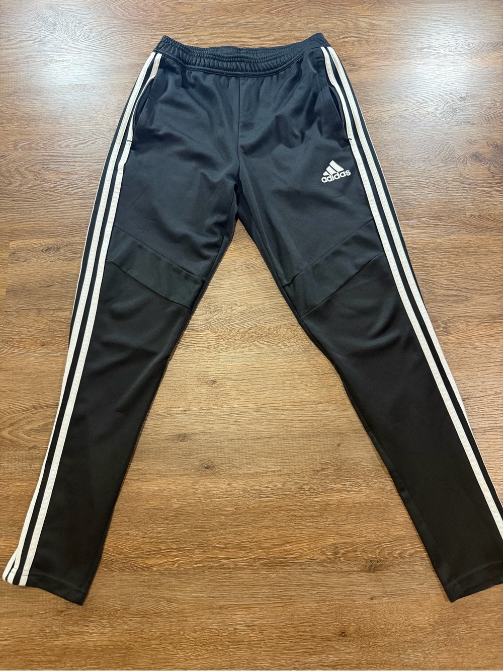 Adidas Tiro Soccer Training Pants Black White 3-Stripes Zip Ankle Men’s Small - Picture 2 of 6